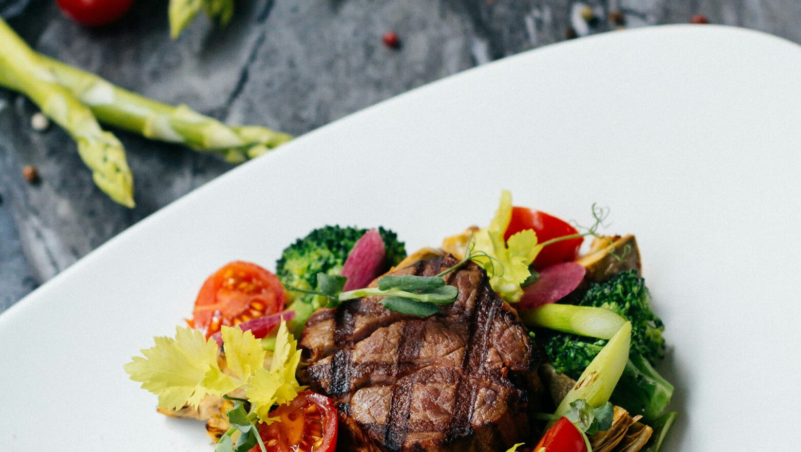 meat and vegetable on plate